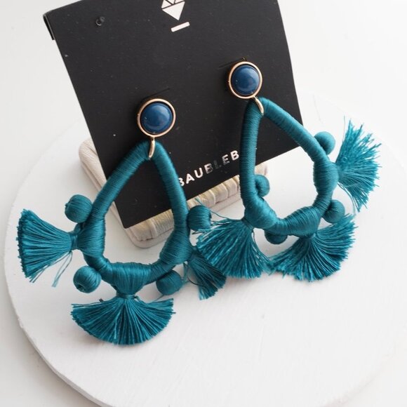 4/$25 BaubleBar Tassel Hoop Earrings - Picture 3 of 4